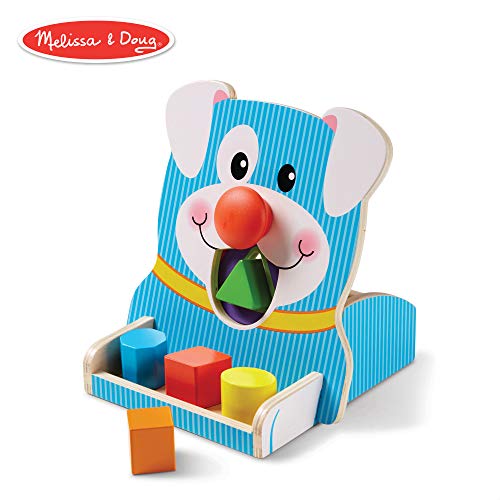 Melissa & Doug First Play Wooden Spin & Feed Shape Sorter