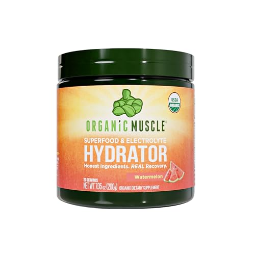 Organic Muscle Hydrator | Natural Electrolyte Powder for Peak Performance & Recovery - Watermelon Flavor, 20 Servings