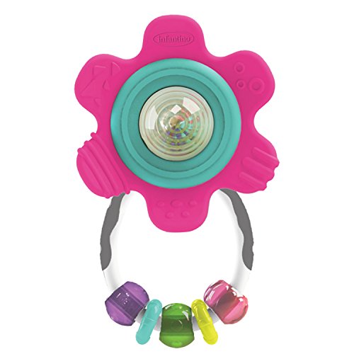 Book Cover Infantino Spin & Teethe Gummy Flower Rattle
