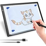 UUCOLOR Led Light Box A4 Tracing Drawing Board Diamond Painting Light Box with 3 Adjustable Brightness LED Light Pad for Drawing, X-ray Viewing, Ultra-Thin, Power by Type-C Cable
