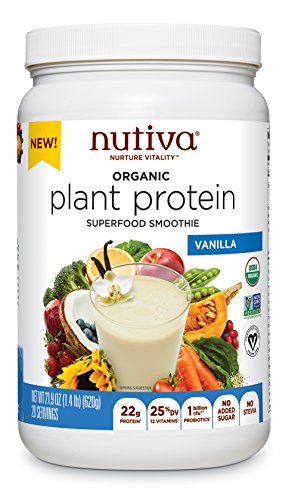 Book Cover Nutiva Plant Protein Superfood for Shakes and Smoothies, Vanilla, 1.4-pound