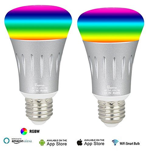 2Pack Smart Wifi LED Light Bulbs 7W 600Lumen 6000K Ultra Bright Color Changing Dimming Wireless Lighting No Hub Required Work with Amazon Alexa Echo Tap Dot and Google Home