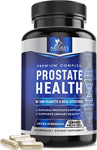 Prostate Supplements for Men with Saw Palmetto, Beta Sitosterol, Lycopene - Supports Prostate Health and Bladder Health - Supplement to Support Normal Bathroom Trips and Urination - 60 Capsules