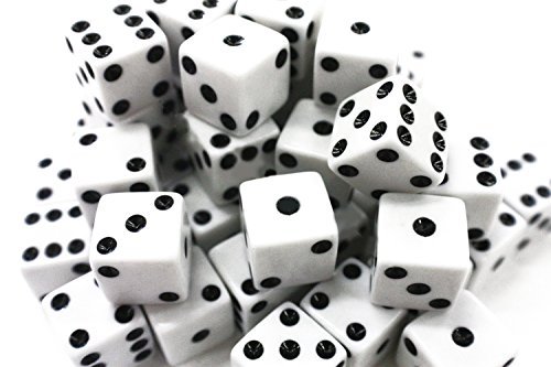 Book Cover Ifavor123 Bulk Pack of 100 Dice - Standard Size 16MM (White Dice)
