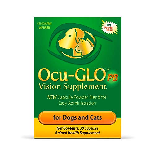 Book Cover Ocu-GLO PB Vision Supplement for Small Dogs & Cats â€“ Easy to Administer Powder Blend with Lutein, Omega-3 Fatty Acids, Grape Seed Extract and Antioxidants to Promote Eye Health, 30ct Sprinkle Capsules