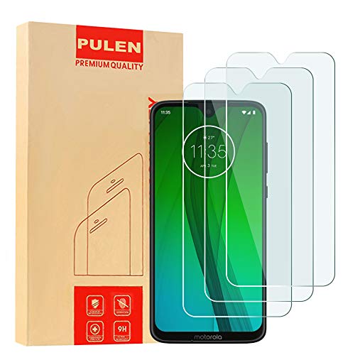 [3-Pack] PULEN Screen Protector for Motorola Moto G7 and Moto G7 Plus,HD Anti-Fingerprints Scratch Resistance Bubble Free 9H Hardness Tempered Glass for Moto G7/Moto G7 Plus,6.2'' 2019