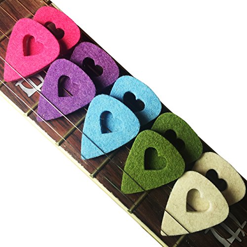 MIBOW Ukulele Picks,Multi-color Felt Picks,Guitar Picks,For Guitar,Bass,Ukulele,Mandolin,Banjo,10 Pieces