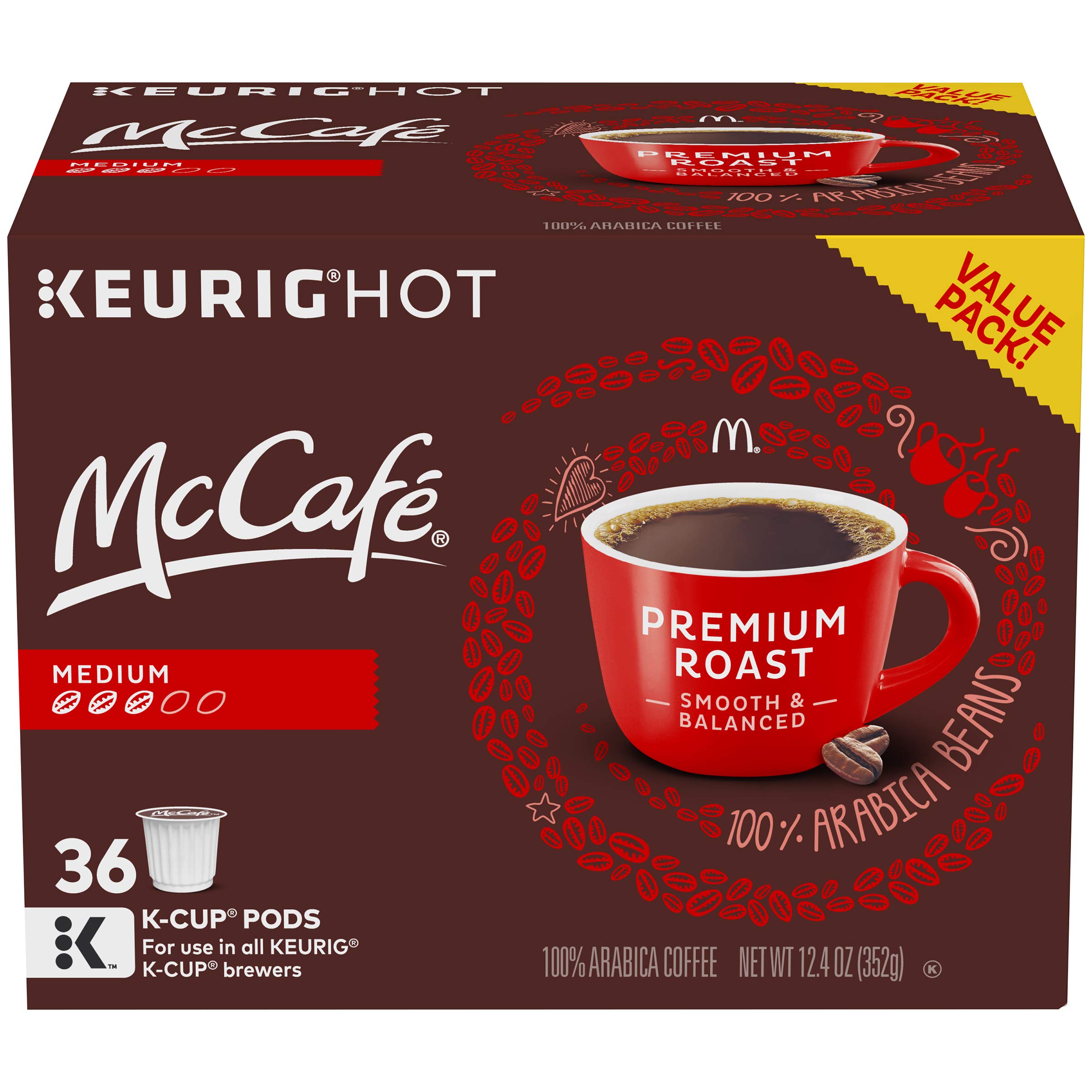Book Cover McCafé Premium Roast, Keurig Single Serve K-Cup Pods, Medium Roast Coffee Pods, 36 Count Premium Roast 36 Count (Pack of 1)
