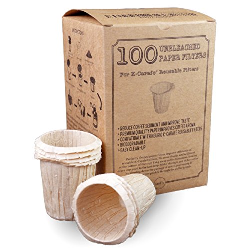 canFly Premium Disposable Paper Filters for K-Carafe Reusable Coffee Filter for 4-Cup Brown Unbleached 100