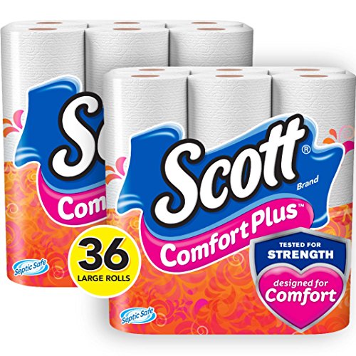 Book Cover Scott ComfortPlus Toilet Paper, Large Roll, 18 Rolls (Pack of 2), 36 Total Rolls