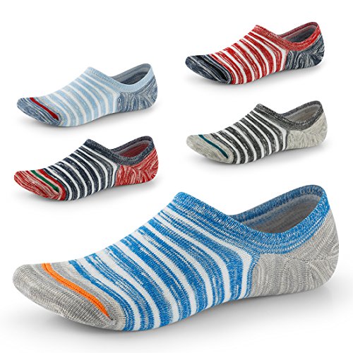 No Show Socks for Men-Low Cut with Non Slip Grip-Invisible Socks for Oxfords Sneakers US Size7-11 5 Pairs SEESILY