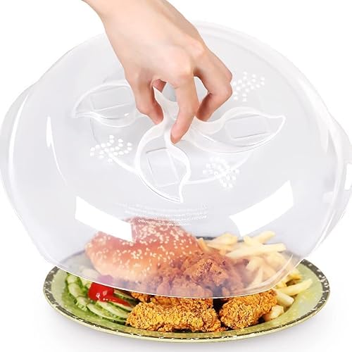 Microwave Plate Cover, Anti-Splatter Plate Lid w/Steam Vents Microwave Food Cover, BPA Free & 11.8 Inch, Dishwasher Safe