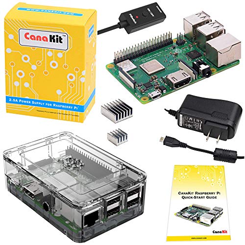 Book Cover CanaKit Raspberry Pi 3 B+ (B Plus) with Premium Clear Case and 2.5A Power Supply