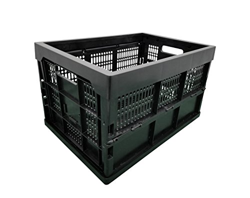 DELIGHT 52 Liter Collapsible Heavy Duty Storage Bin/Container, Grated Wall Utility Basket Tote, Black