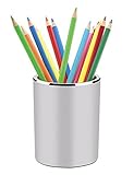 Leicraft Aluminum Pen Pencil Cup Holder with Non-Slip Mat Concise Desktop Stationery Organizer for Office, Home, School