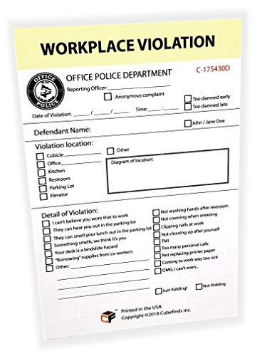 Office Police - Funny Workplace Sticky Notes (Workplace Violation)