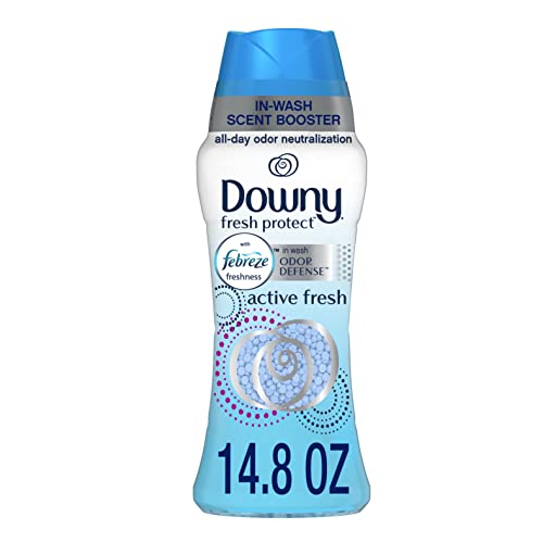 Book Cover Downy Fresh Protect In-Wash Scent Booster Beads, Active Fresh, 14.8 oz