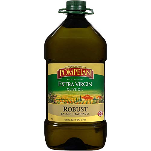 Pompeian Robust Extra Virgin Olive Oil, First Cold Pressed, Full-Bodied Flavor, Perfect for Salad Dressings & Marinades, 128 FL. OZ.