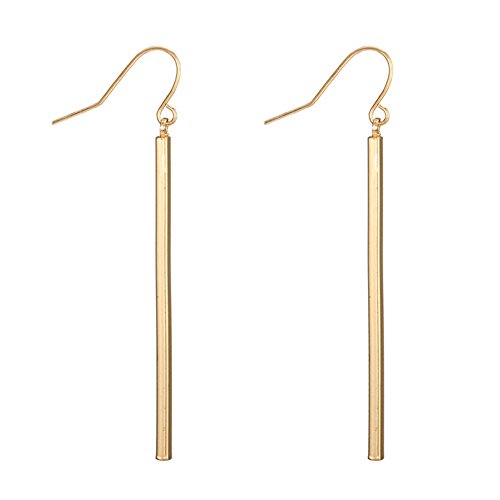 Gold Earrings for Women Dangle Long Vertical Bar Drop Dangle Earring Minimal Geometric jewelry for Girls