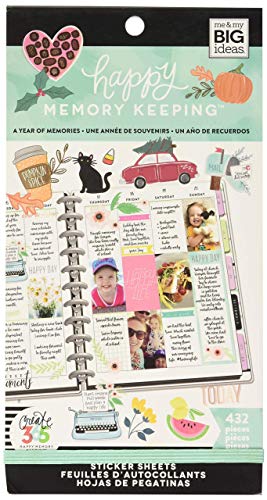 me & my BIG ideas Sticker Value Pack - The Happy Planner Scrapbooking Supplies - Memory Keeping Theme - Multi-Color - Great for Projects, Scrapbooks & Albums - 30 Sheets, 432 Stickers Total