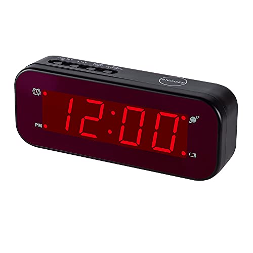 Timegyro Small Digital Battery Operated Clock,LED Desk Clock Battery Powered only Cordless Alarm Clock with Snooze Brightness Adjustable 12/24 Mode Easy Setting for Bedroom,Shelf,Travel