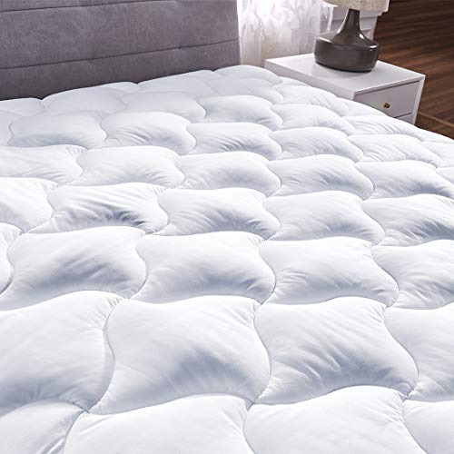 Twin Mattress Pad Cover Pillowtop Overfilled Cooling 8-25 Inch Deep Pocket Quilted Fitted Bed Topper with Sonw Down Alternative