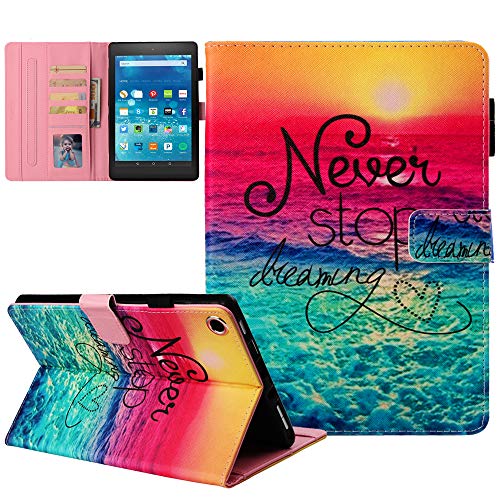Book Cover Kindle Fire HD 10 Case 2019 Version - JZCreater Folio PU Leather Smart Case Cover with Auto Wake/Sleep for All-New Kindle Fire HD 10.1
