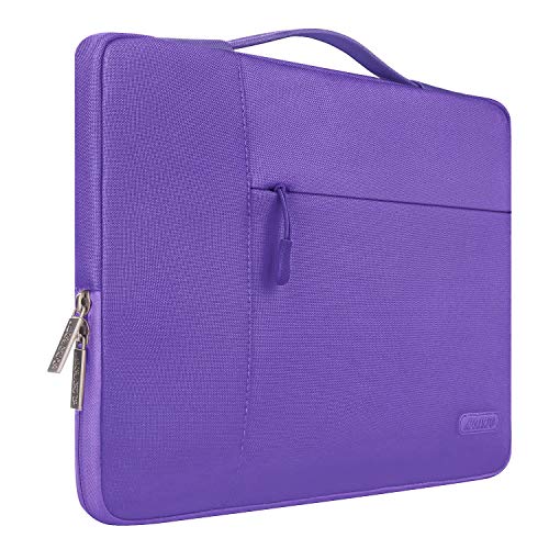 MOSISO Laptop Briefcase Handbag Compatible 13-13.3 Inch MacBook Air, MacBook Pro, Notebook Computer, Polyester Multifunctional Carrying Sleeve Case Cover Bag, Ultra Violet