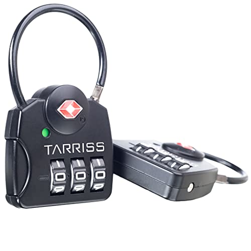 Tarriss TSA Luggage Lock with SearchAlert Indicator | Extra Large Numbers | Resettable Combination | Total Luggage Security | 2 Pack (Midnight Black)