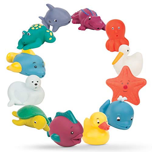 Battat â€“ Bath Buddies Squirters â€“ 12-Pack Little Animal Squirts Fun Bath Toys for Babies 10m+