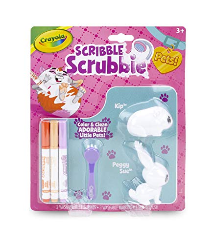 Crayola Scribble Scrubbie Pets, Rabbit & Hamster, Kids Toys, Gift for Girls & Boys, Age 3, 4, 5, 6