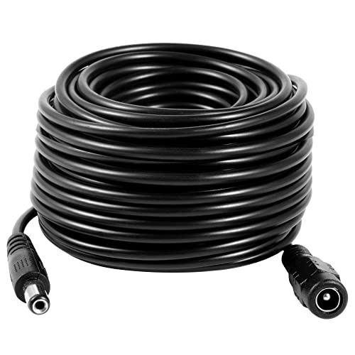 Vanxse Dc 12v CCTV Power Extension Cable 2.1x5.5mm for CCTV Security Camera WiFi IP Surveillance Camera NVR Dvr LED Strip Router Christmas Light (15Meters-50FT)