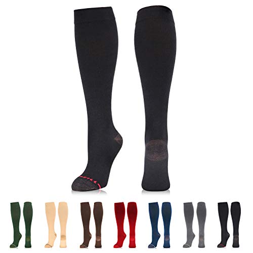 NEWZILL Copper-Infused Cotton Compression Sock (15-20 mmHg) for Men & Women