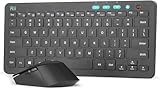 Rii RKM709 2.4 Gigahertz Ultra-Slim Wireless Keyboard and Mouse Combo, Multimedia Office Keyboard for PC, Laptop and Desktop,Business Office(Black)