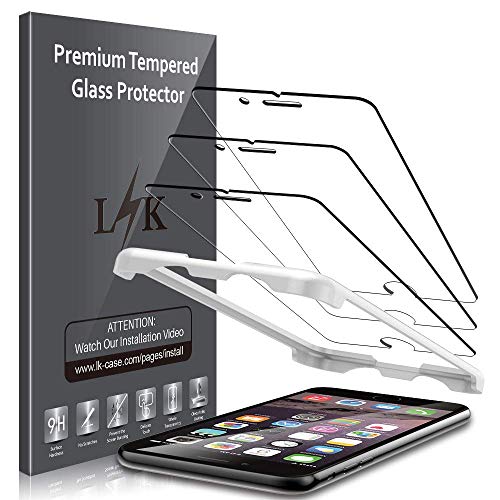 [3 Pack] LK for iPhone 6 Plus/iPhone 6S Plus Screen Protector, [Tempered Glass] DoubleDefence Technology [Alignment Frame Easy Installation] [3D Touch] with Lifetime Replacement Warranty