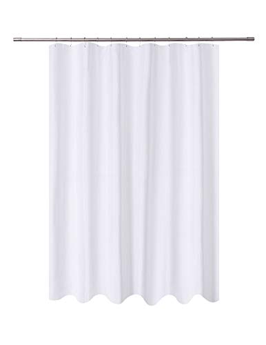Book Cover N&Y HOME Fabric Shower Curtain Liner White Extra Long 72 x 84 inch, Hotel Quality, Mildew Resistant, Washable, Water repellent, Spa Bathroom Curtains with Grommets