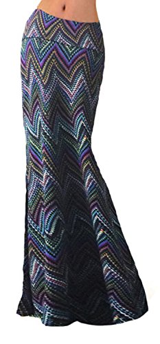 Orita Flower Print Fold Over Summer Beach Skirt High Waist Maxi Skirt Long Skirt