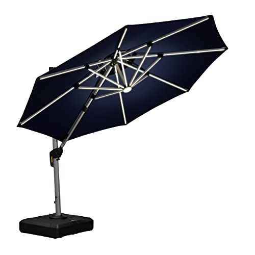 PURPLE LEAF Double Top Deluxe Round Patio Umbrella Offset Hanging Umbrella Outdoor Market Umbrella Garden Umbrella