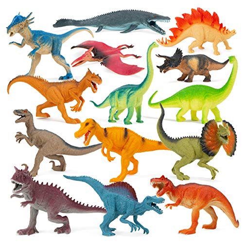 Book Cover Boley 14-Pack 10 Inch Educational Dinosaur Toys - Realistic Educational Toy Dinosaur Figures For Kids, Children, Toddlers - Great Gift Set, Birthday Present, or Party Favor!