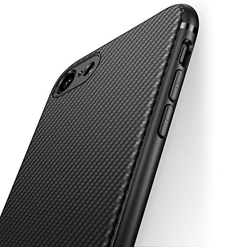 J Jecent iPhone 7 Case iPhone 8 Case iPhone SE 2nd Generation Case 2020 [Carbon Fiber Texture Design] Durable Light Shockproof Cover Slim Fit Soft TPU Silicone Gel Bumper Case 4.7 inch - Black