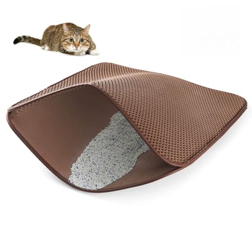 WePet Cat Litter Mat, Kitty Litter Trapping Mat, Honeycomb Double Layer Mats, No Phthalate, Urine Waterproof, Easy Clean, Scatter Control, Catcher Litter Tray Box Rug Carpet