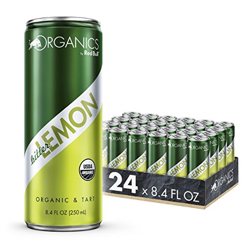 Organics by Red Bull Bitter Lemon 24 Pack of 8.4 Fl Oz, Organic Soda Drink