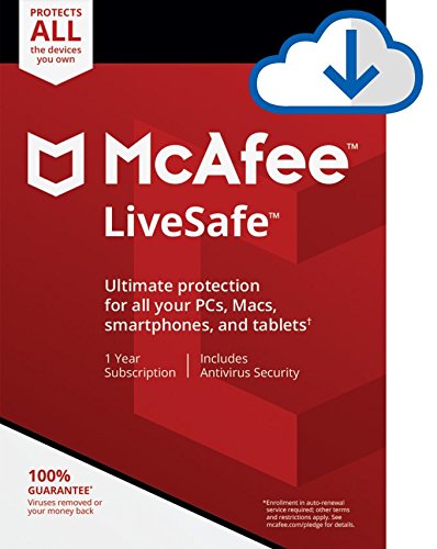 Book Cover McAfee Live Safe 2021 Unlimited Devices Antivirus Internet and Identity Security Software, Safe Family, 1 Year - Download Code