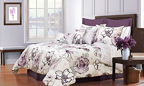Book Cover Safdie & Co. Safdie 60679.7K.09 Angelica Collection Comforter 7PC Set King, Purple