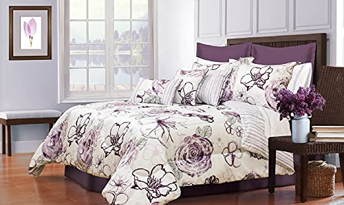 Safdie & Co. Safdie 60679.7K.09 Angelica Collection Comforter 7PC Set King, Purple