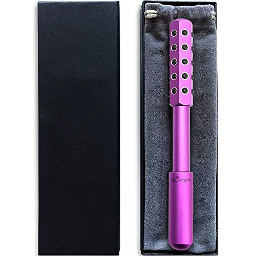 NGlare Face Massager Beauty Roller Wand Derma Facial Skin Care Uplift Tool - Young and Smooth Skin - Germanium Face-lift - Best for Men and Women- Purple
