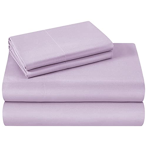 Book Cover HOMEIDEAS Bed Sheets Set Extra Soft Brushed Microfiber 1800 Bedding Sheets - Deep Pocket, Wrinkle & Fade Free - 4 Piece(Queen,Lavender)