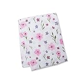 Lulujo Baby 100% Cotton Muslin Swaddle Blanket, 47 x 47-Inches, Lovely Floral