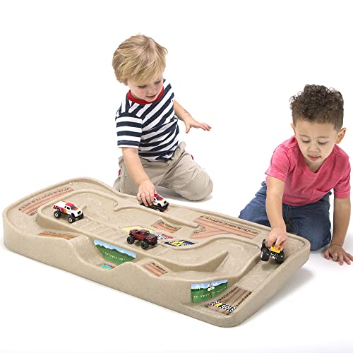 Book Cover Simplay3 Portable Carry and Go Kids Race Track Toy Car Train Table, 2-Sided No Assembly for Children 3 4 5 6 7 Years Old Boys Girls, Made in USA