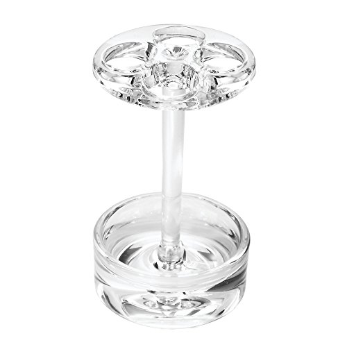 iDesign Eva Plastic Toothbrush Holder Stand for Vanity Countertops in Master, Guest, and Kids' Bathrooms, 2.6" x 2.6" x 4.7", Set of 2, Clear